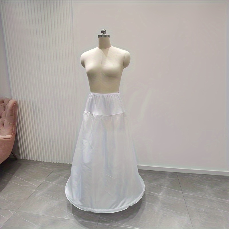 Elegant A-line Bridal Train Mermaid Dress With Elastic Waist & Fluffy Inner Skirt - Floor-length White Wedding Gown For Formal Events, Wedding Dress, Formal Event Attire