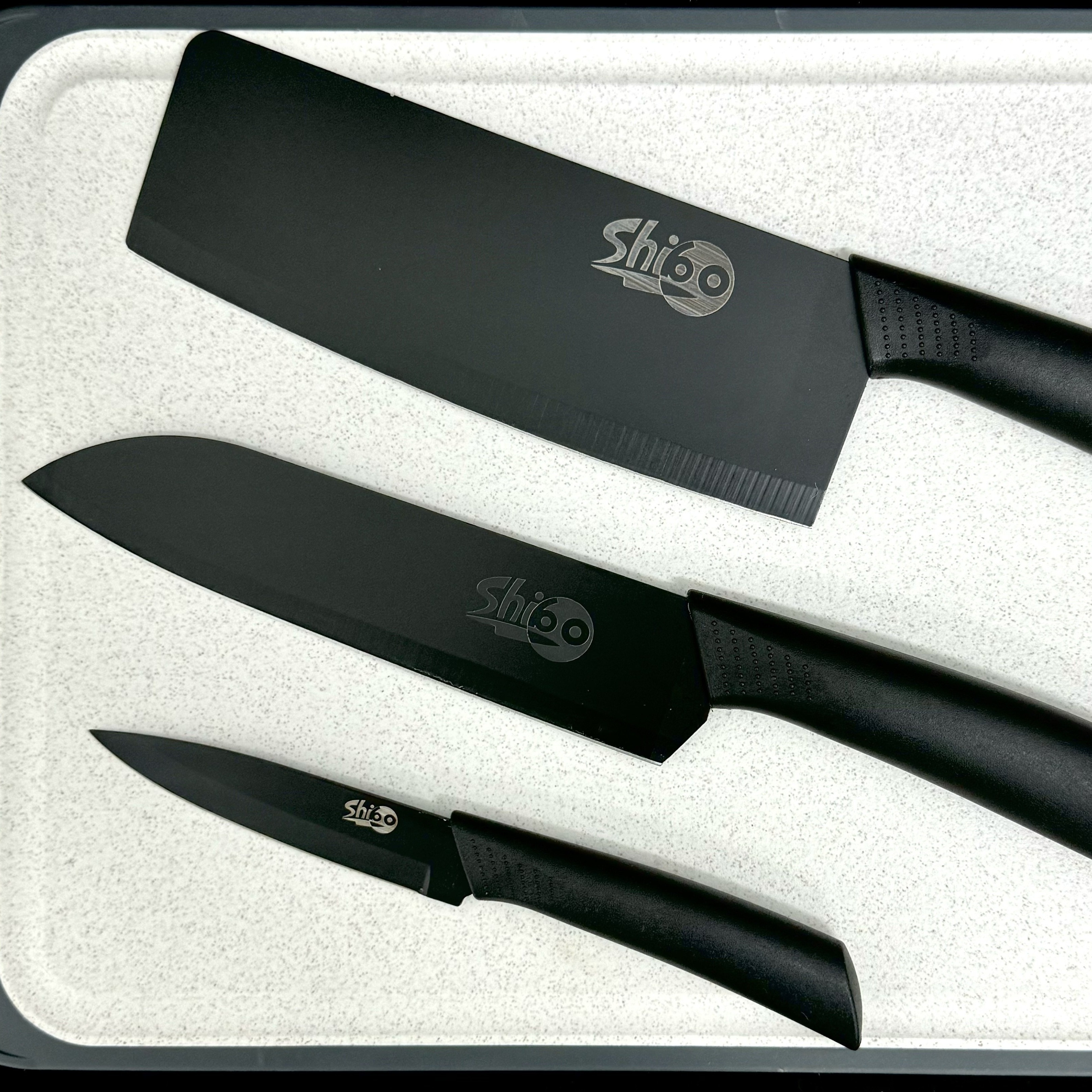 3 pieces professional kitchen knife set meat knife chefs knife with non slip handle sharp manual sharpening for home kitchen and restaurant details 1