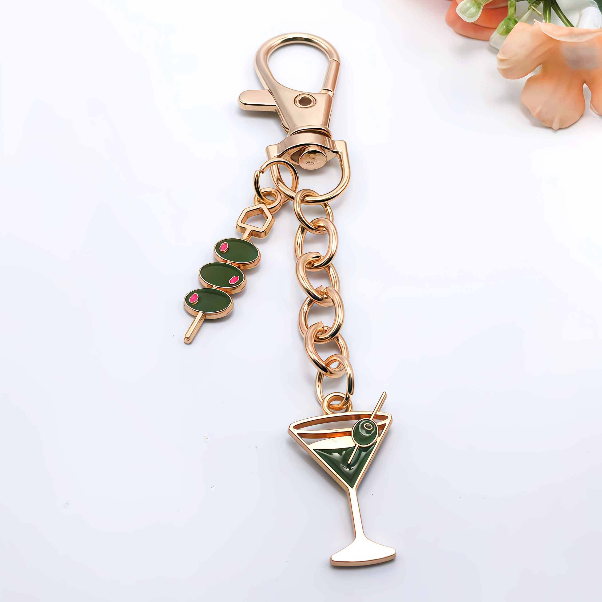 Alloy Enamel Summer Drink Keychain, Unisex Bag And Car Pendant, Small Gift Ornament