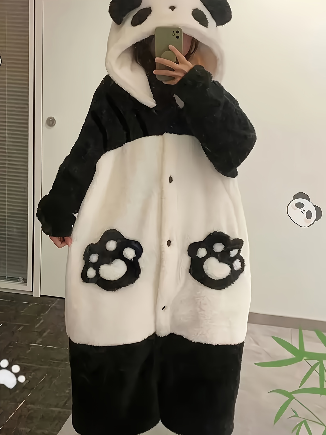 panda à capuche onesie vêtement nuit femme Temu Belgium