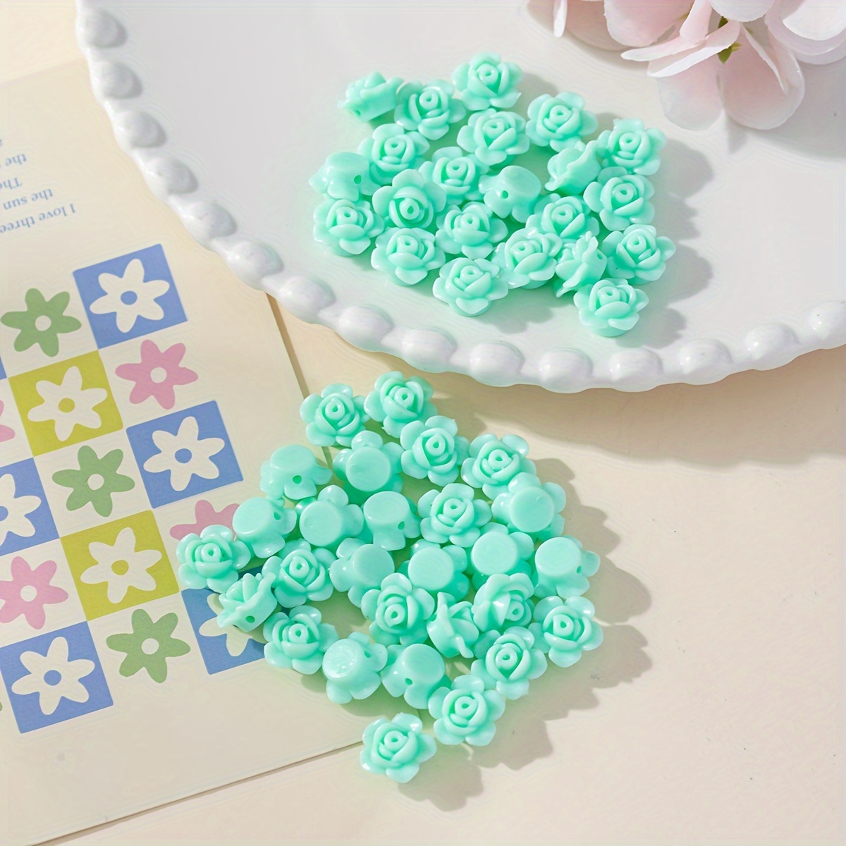16/32pcs Rose Beaded Additions for Fashionable Boho Jewelry