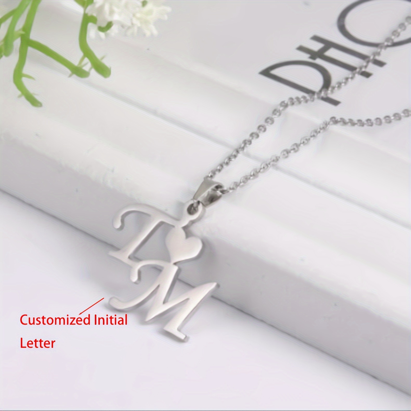 TEMU Collier personnalisé de cœur avec 2 , style bohème élégant et tendance, design , acier inoxydable plaqué or , personnalisées