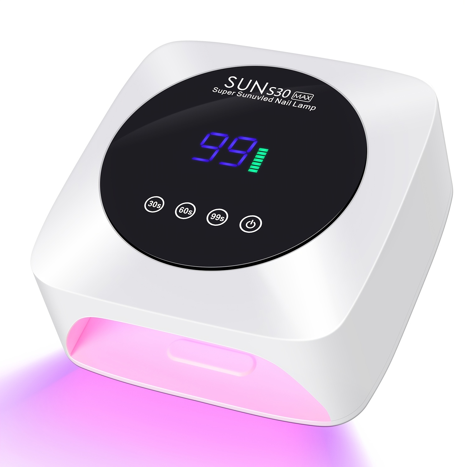 Rechargeable Professional Nail Lamp For Gel Polish, Featuring 3 Timer Options, A Sensor, 57 Led Beads, And A Power Bank Function