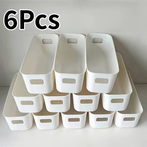 6 pack stackable plastic open storage for bins multipurpose organizer home desktop storage box room drawer storage box makeup organizer storage box multifunctional long storage box drawer divider organizer