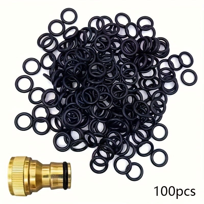 100pcs -rings - Durable Synthetic, 16mm Od, 11.2mm Id, Black - Ideal For Garden Hoses, Quick Connect Systems, Faucets, Car Wash Guns, And Pumps, Garden Hose Sealing Pads | O-ring Sealing Pads