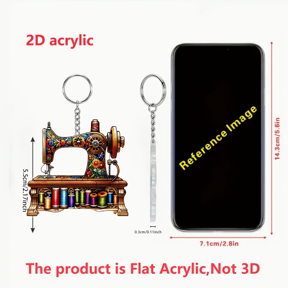 TEMU 2d Flat, Minimalist Acrylic Keychain In Instagram Style. A Must-have Creative Backpack Accessory For Students And A Fashionable Commuting Bag