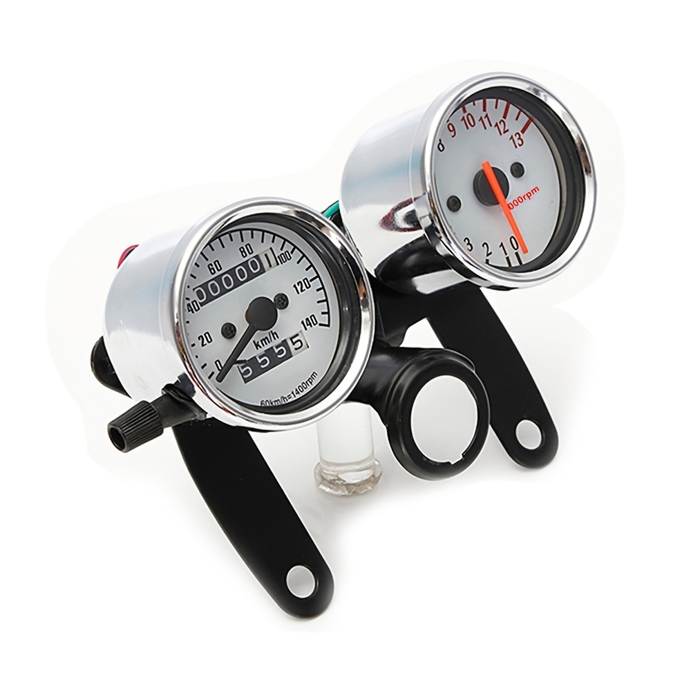 universal retro motorcycle led backlight speedometer odometer tachometer gauge chopper cafe racer old school
