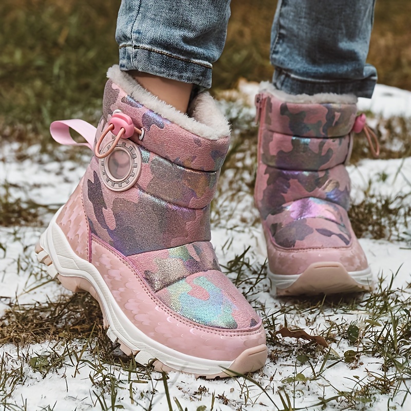 Winter Boots Stiefel Mit Futter Trendige Winter Snow Boots Fleece Futter Mädchen Temu Germany