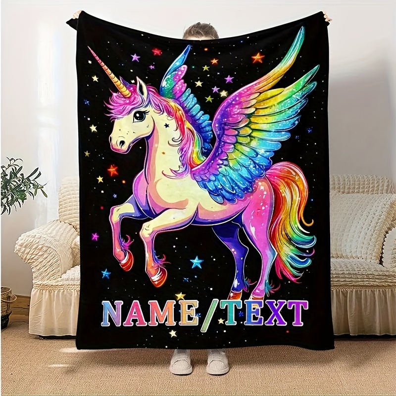 

[customization]1pc Unicorn Pattern Blanket, Christmas, Decoration, Blanket, And Blanket, Sofa Bed, Decoration, Blanket, Boys, , Adults, All