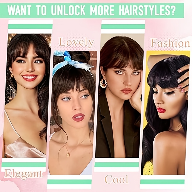goddess clip on bangs hair extension for women straight natural looking   versatile for daily wear special occasions easy to style daily hairpiece straight hairpiece secure clip in details 5