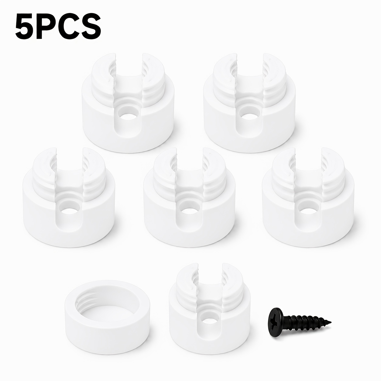 TEMU 5pcs Wall And Ceiling Cable Hooks For String Lights, Adjustable Screw-mounted Cable Clamp Clips, Outdoor Lighting Wire Holders, For Walls And