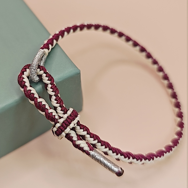 Adjustable Heart Two Tone Rope Bracelet for Daily Wear & Valentine'S Gift