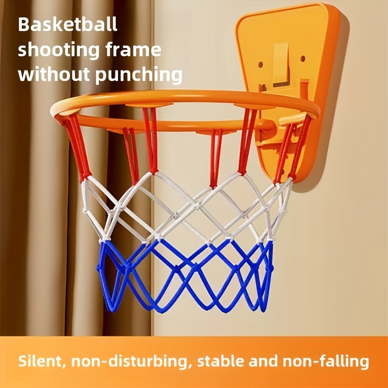 Image of Non-drilling Basketball Hoop, Silent Basketball Stand - Wall-mounted Foldable Basketball Hoop, Suitable For Leisure And Entertainment, Gift For Basketball Enthusiasts To Give As