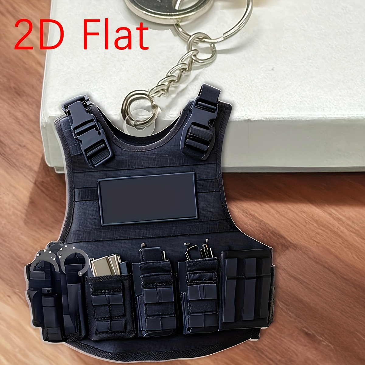 E-shop 2D Flach, Personalisierter 2D Flach Polizei-Schlüsselanhänger, Polizei-Geschenk, Polizeiuniform-Schlüsselanhänger, Polizei-Geschenk,