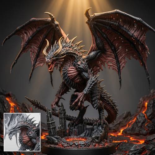 high definition fury dragon statue decoration figure model unpainted collectors and fantasy role playing game enthusiasts this model is suitable for display and role playing games