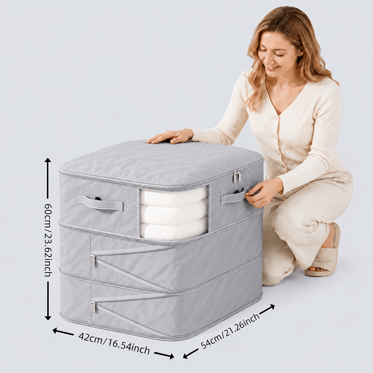 TEMU Bolsas de almacenamiento al vacío y compresión, organizadores multiusos extragrandes para ropa y edredones, aptas para edredones de plumas,