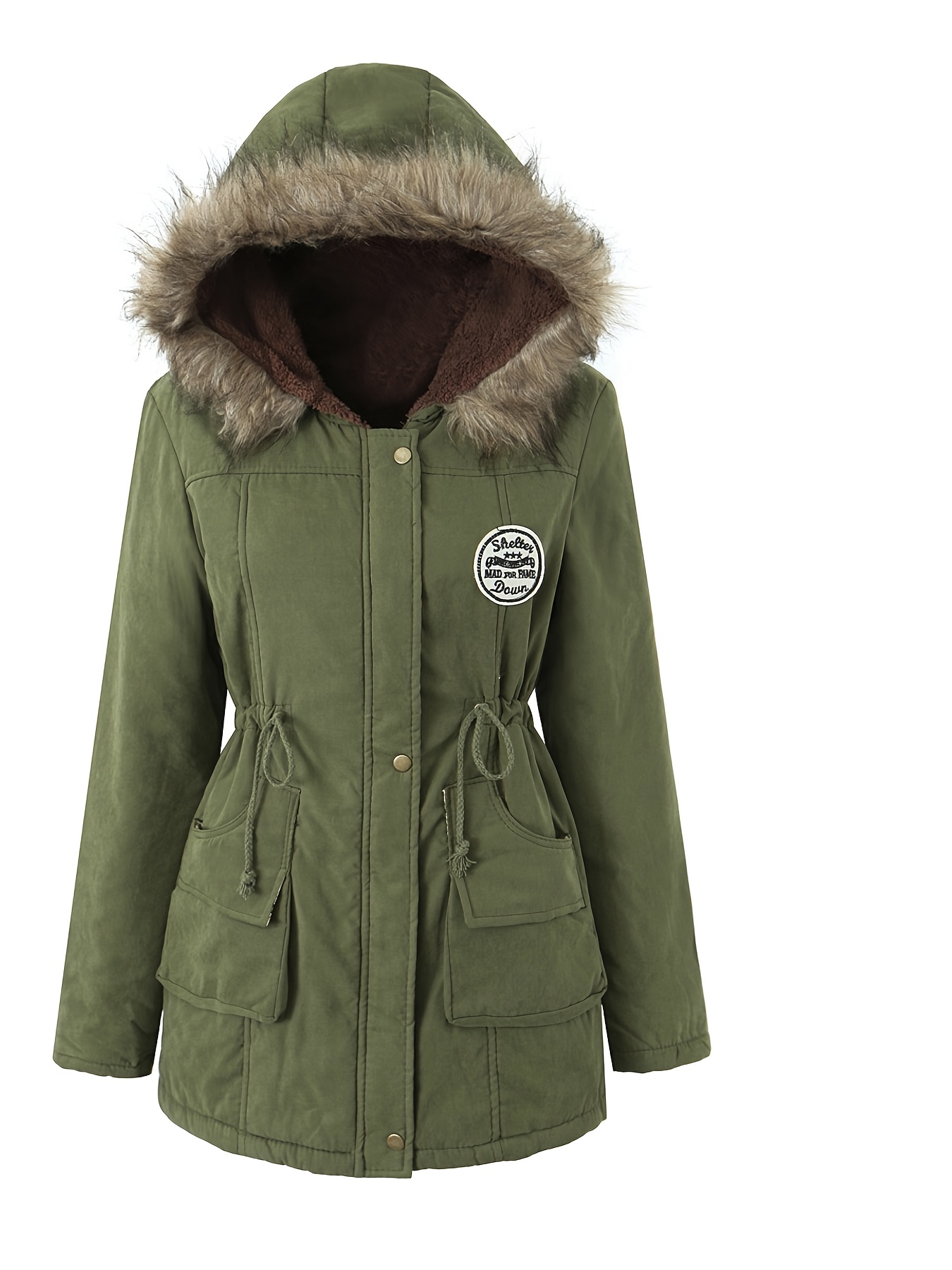 Veste d'hiver chaude à capuche pour femme - Manteau décontracté parka
