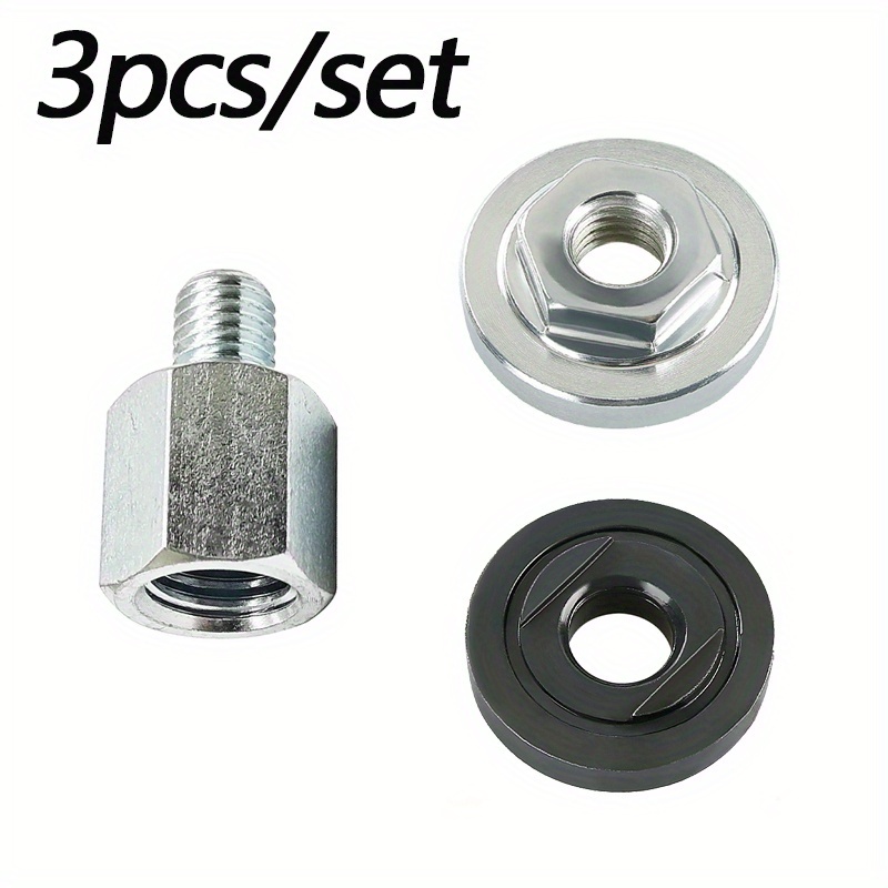 3pcs/set M14 To M10 Thread Conversion Adapter, With 100-type M10 Upper And Lower Pressure Plate, Polisher Conversion Connection Adapter, Angle Grinder Additions For Products Such As Drill Bits