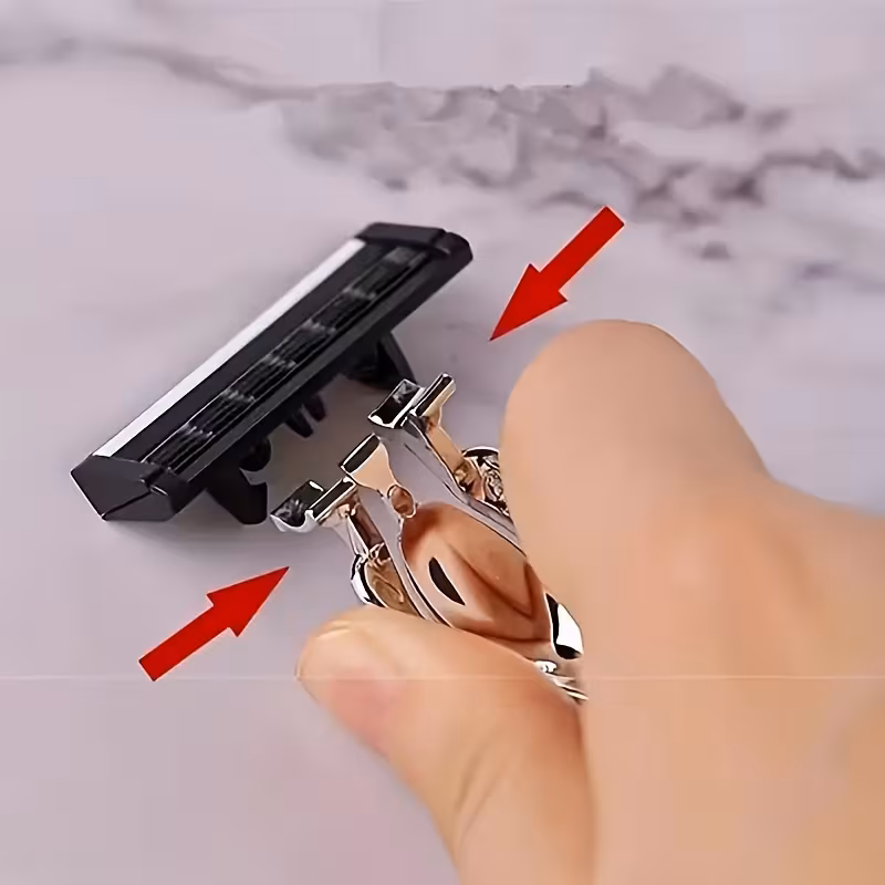 a double orange with 18 24 30 six layer a mens six layer stainless steel razor a safe shaving and hair removal grooming supplies details 3