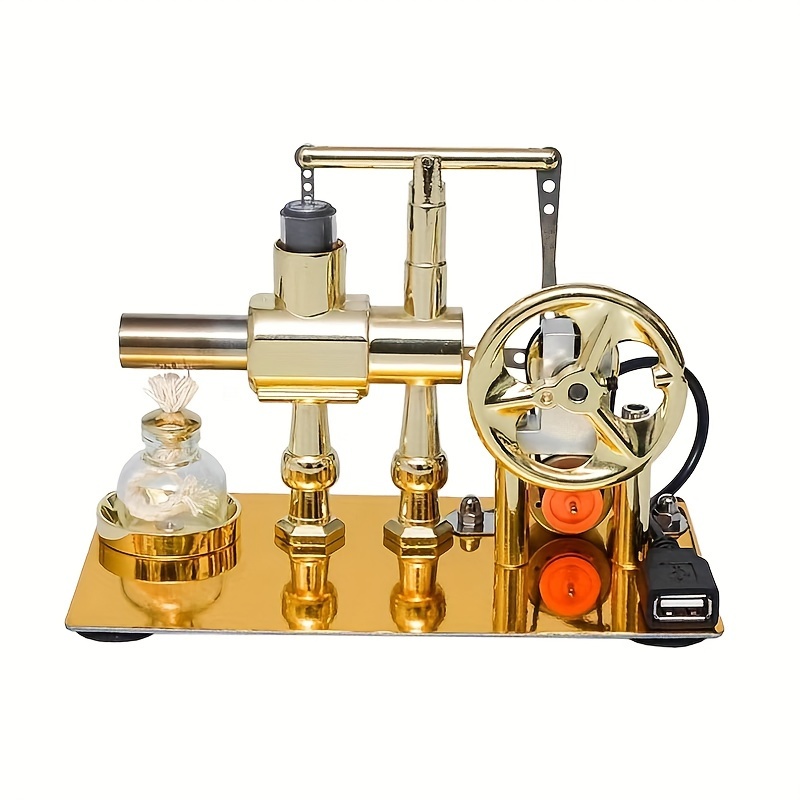 

Stainless Steel Air Single Cylinder Stirling Engine Generator - Physics Science Experiment Kit For Educational Learning And Invention Collection