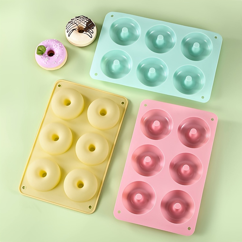 

1pc, Silicone Donut Mold, Non-stick Doughnut Pan, Heat Resistant Baking Bread Pan, Make Perfect Donut, Cake, Biscuit, Bagels, Baking Tools, Kitchen Gadgets, Kitchen Accessories, Home Kitchen Items