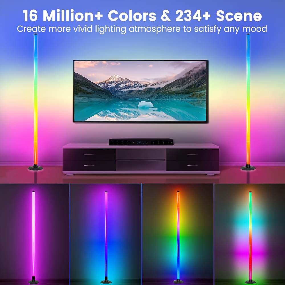 Lampe de plafond d'angle GVTCORGB avec synchronisation musicale IC RGB et un mode. Livrée avec une télécommande (piles non incluses), alimentée par USB et non étanche. Cette lampe possède une fonction de changement de couleur.