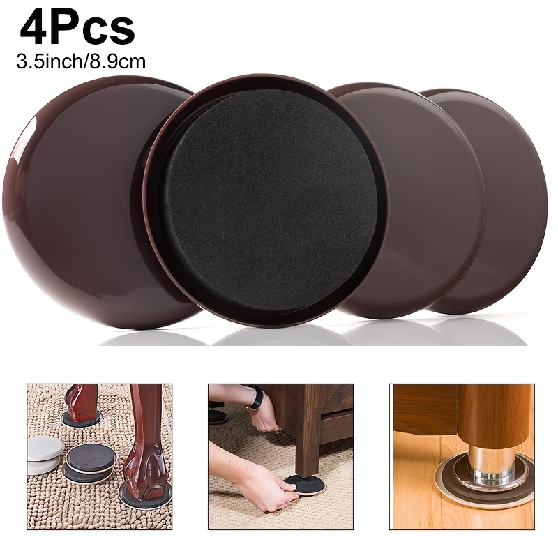 

4pcs Heavy-duty Furniture Sliders, 3.5 Inch - Resistant, Thickened Moving Pads For Floor Protection And , Furniture Mover Sliders