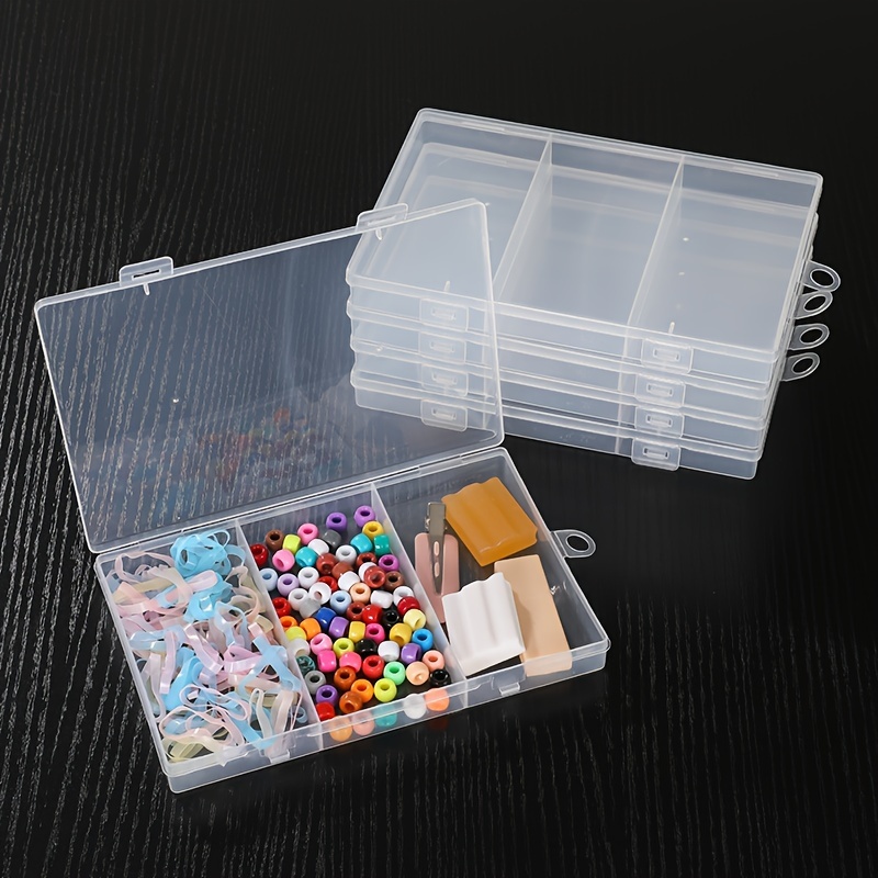 4pcs Clear Plastic Organizer Storage Box Containers For Small Items And  Other Craft Projects Sorting Package Practical Convenient Supplies