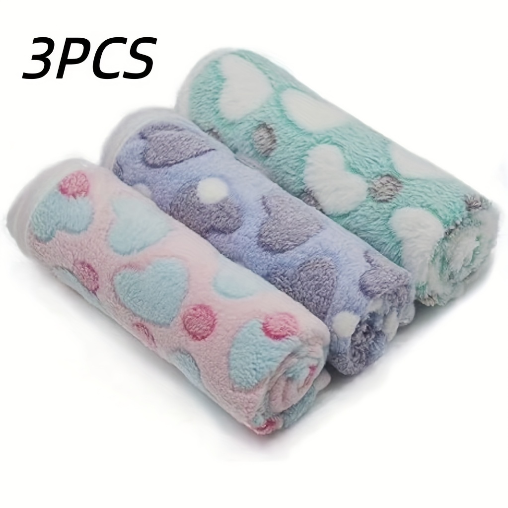 TEMU 3-pack - Thick Double-sided Flannel Pet Blanket, Machine Washable Pet Bed Mat, Warm For , Pet Bed Cover - Suitable For Small To Large Cats And