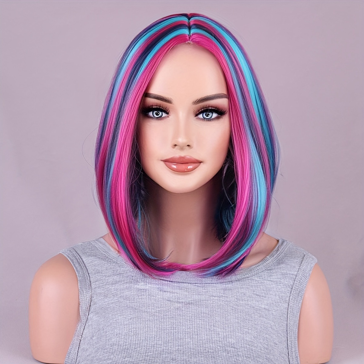 

Anime Style Bob Wig - Straight Short Cosplay Wig, Heat Resistant Viscose Material, With Adjustable Net Cap For And Costume Parties