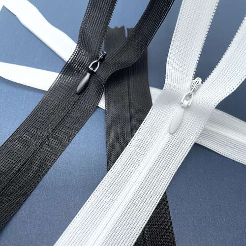 Lot De 5 Fermetures Éclair Invisibles 40 Cm - Nylon Bleu Marine - Pour Couture Vêtements, Coussins, Sacs