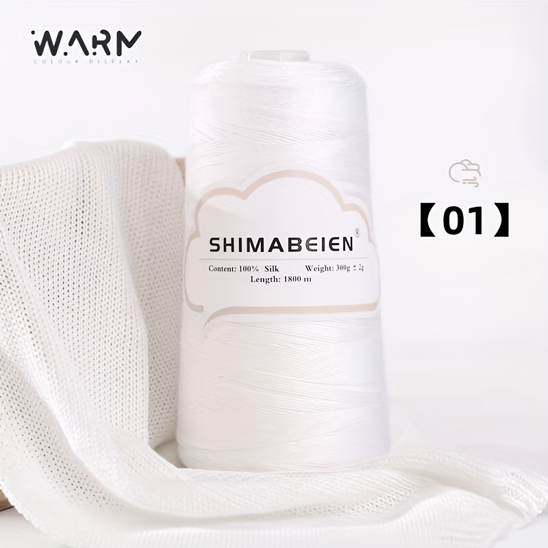 E-shop 300g, Großspule Seidenspitzenfaden, 100 % Seide, zum Stricken Häkeln von Westen, Schals, Pullovern Kunsthandwerk. Frühling/Sommer-Spitzengarn,