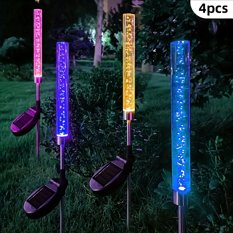 TEMU 2pcs/4pcs Solar Stud Lights - Color Gradient Acrylic, Easy-to-install Outdoor Patio Decorations, Suitable For Patios, , Lawns, And Walkways.