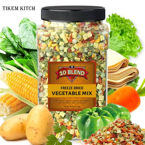 16 oz dehydrated mix with corn carrots cabbage potatoes bell peppers tofu and no added salt or seasoning ramen toppings for cooking camping and supply
