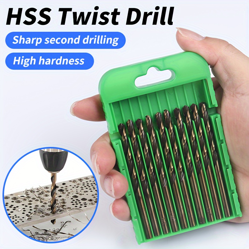 

10pcs Hss Twist Set, 4.2mm Hardness Steel , Sharp For Metal, Wood, Plastic, , Shank Kit