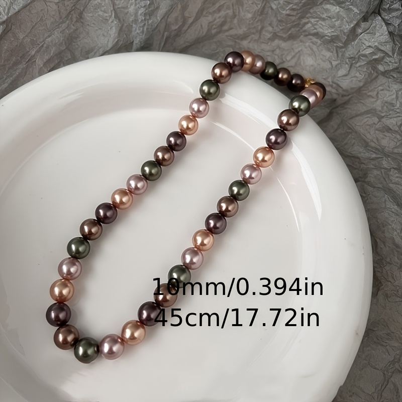 10mm Mixed Beaded Necklace Versatile Accessory for Parties Daily Wear