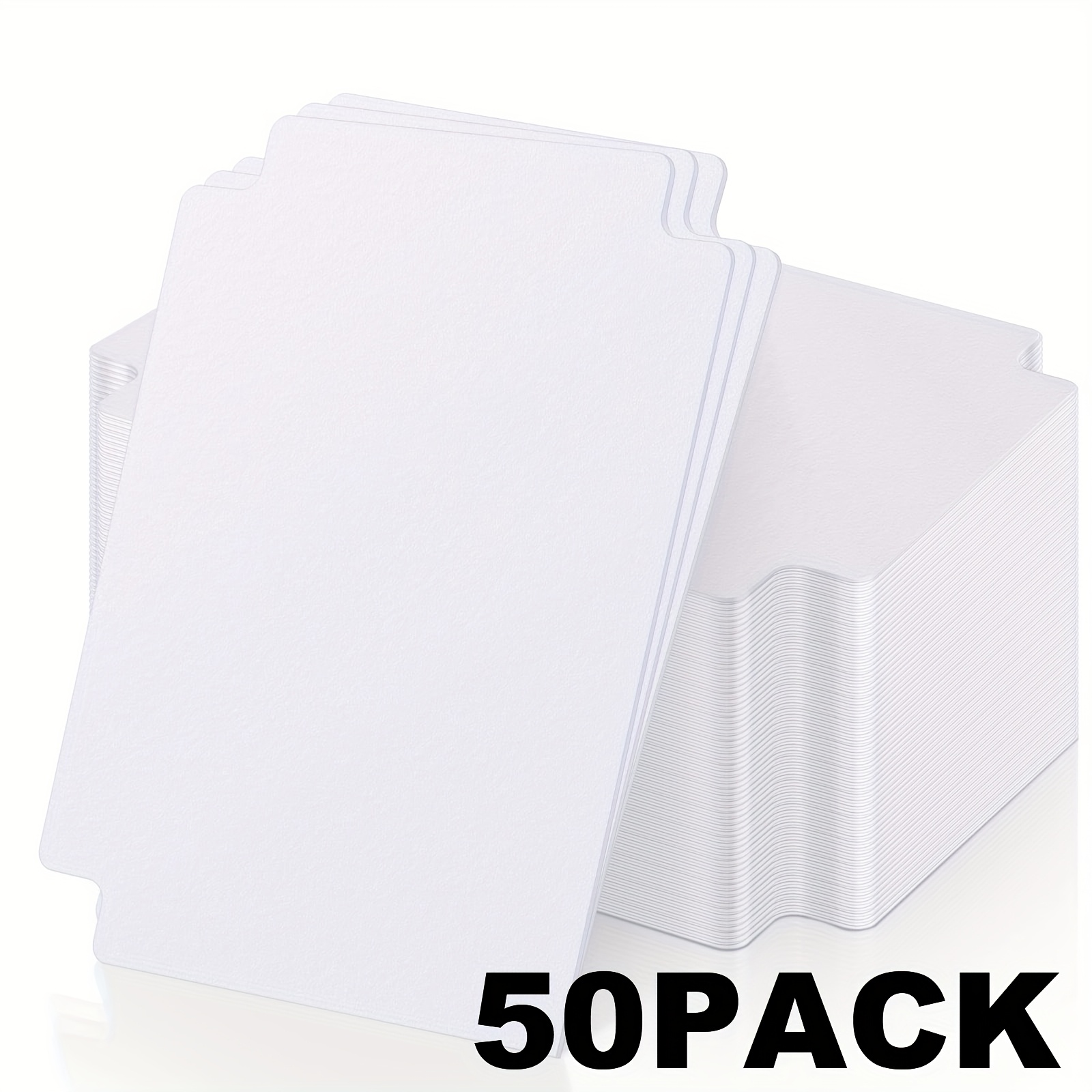 TEMU 50pcs Trading Card Separators For Sports Games - White Card Dividers With Labeling Space, 2.71 X 3.8 Inches, Mtg, Tcg, And Other Card Games,