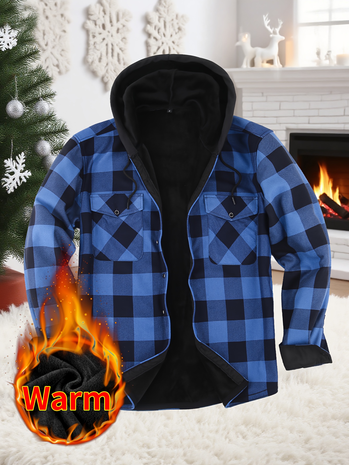 Karo Kapuzenjacke Winterjacke Karo Herren Herren Karo Hoodie Jacke