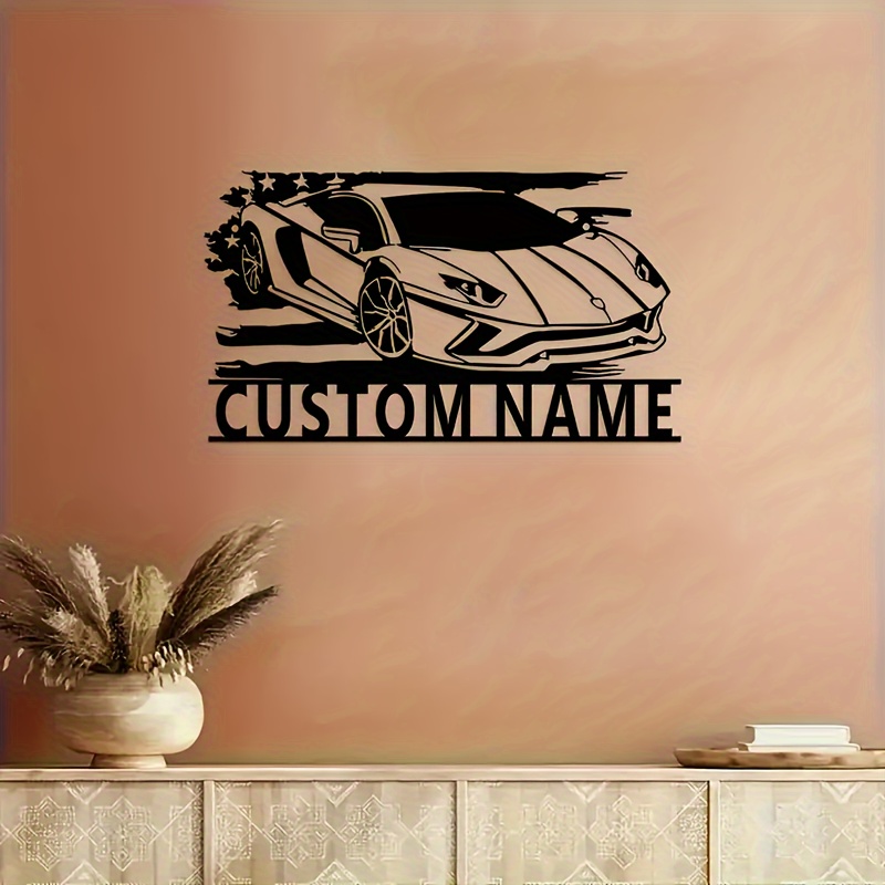 

1pc, Car Metal - Personalized Name Tags, Home And Garage Decor, Wrought Iron Craft, And A Perfect Gift For Car Enthusiasts