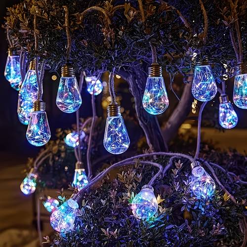 outdoor solar string lights led fairy string lights with solar panel ip44 hanging patio lights 8 for backyard garden porch party and wedding decorations suitable for fences gardens weddings camping christmas trees outdoor solar