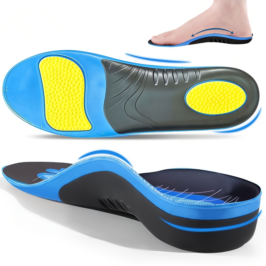 TEMU 1 Pair Of Arch Support Insoles, Shock-absorbing Cushioning, Comfortable And Durable, , Unisex, Suitable For Casual Shoes, Sports Shoes, Fitness,