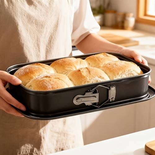 7x11 inch premium heavy duty carbon steel rectangular cake pan with lid tiramisu baking pan nonstick flat leak proof easy to close square cake mold flexible detachable leak proof tiramisu mold non stick cheesecake mold snap design