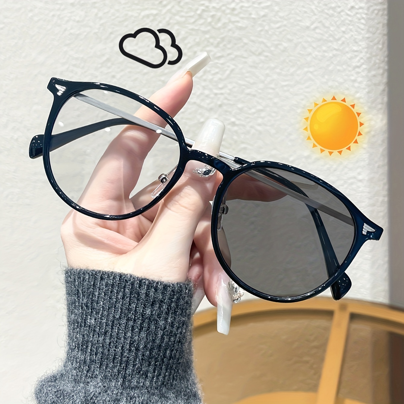 

Fairmarry Chic Round Photochromic Fashion For Women - Vintage Style,, Outdoor &