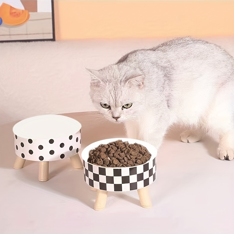 

Elevated Cat Stand - Plastic & Water Bowl , Promotes And Posture