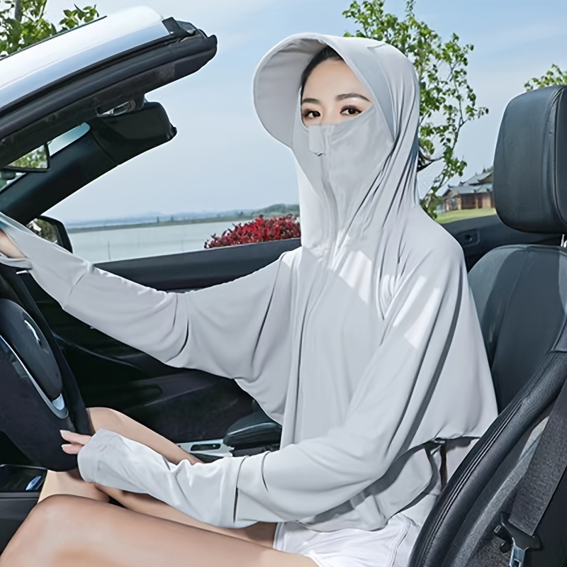 

Women's Uv Protection Hooded Sun Shirt, Lightweight Long Sleeve Shawl Cape, Summer Outdoor Sports Cardigan, Sun Protective Clothing