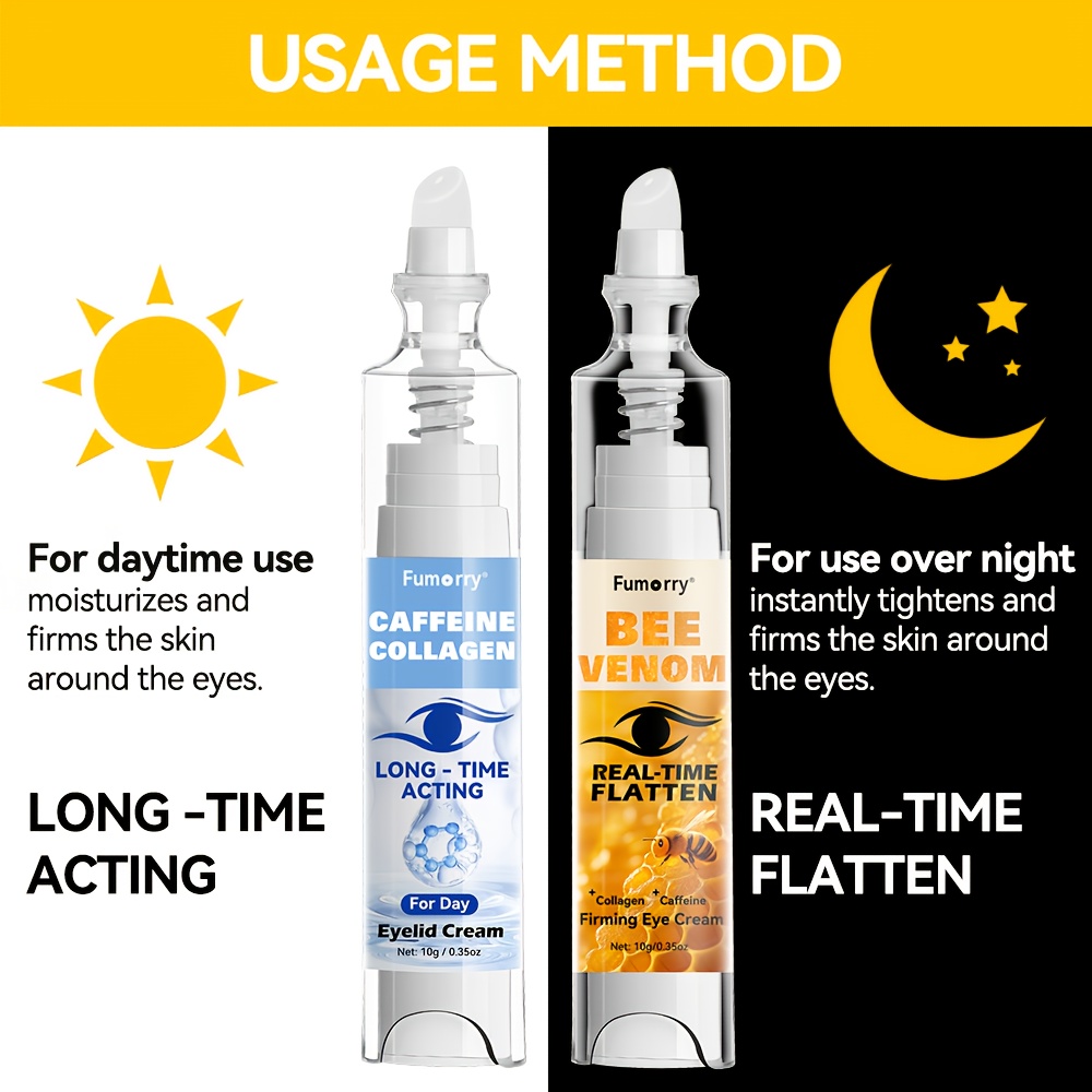 day and night eye cream set   eye cream contains collagen bee   and   for dark circles and puffiness firming lifting deep moisturizing and   eye skin Product details 1