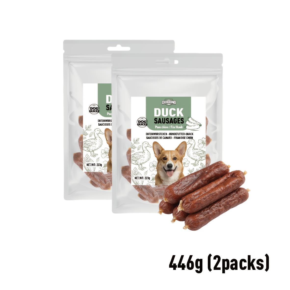 Image of Duck Sausage Dog Treats Suitable For Tear Stain, -rich Snacks, Grain-free Soft Chewable Treats For Sensitive Stomachs, Healthy Duck Meat Jerky For All Dogs, Tear Stain & Digestive