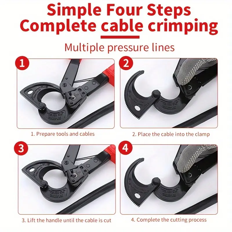 heavy duty ratchet cable cutter portable metal wire cutting tool for aluminum copper up to 240mm capacity no electricity needed ideal for holiday birthday gifts details 6