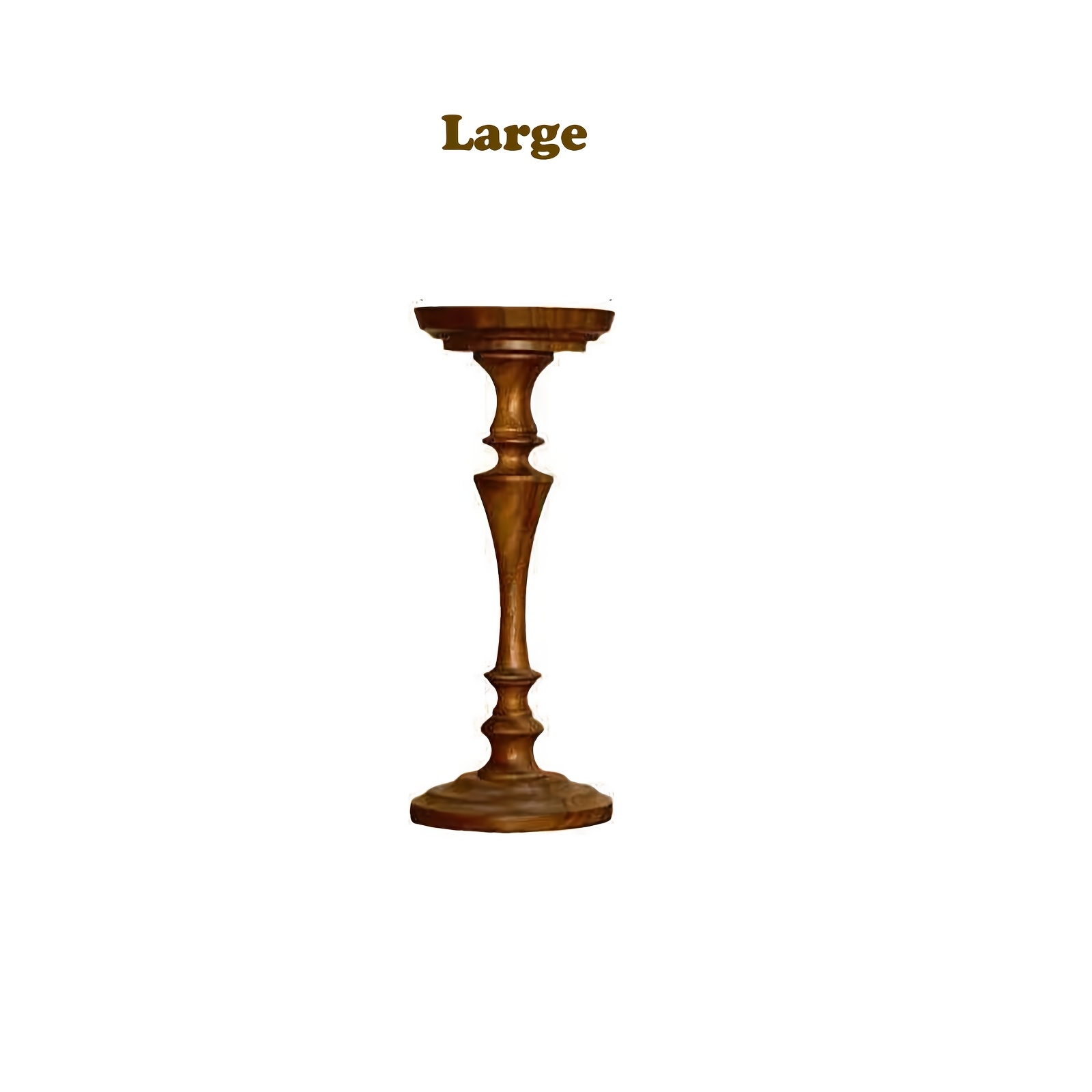 TEMU Retro Walnut Wood Candlestick, Suitable For Candles; Decorative Candlestick; Vintage Candlestick, For Mantelpiece, Dining Table Centerpiece Or