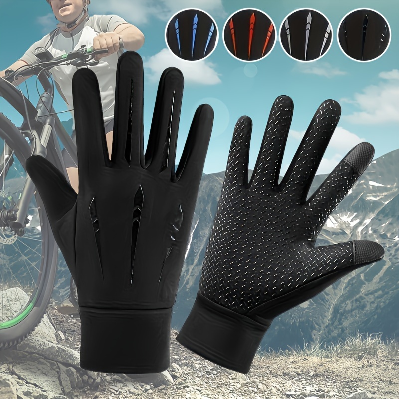 

Unisex Full Finger Sports Gloves, Waterproof & Windproof Winter Outdoor Warm Gloves For Cycling